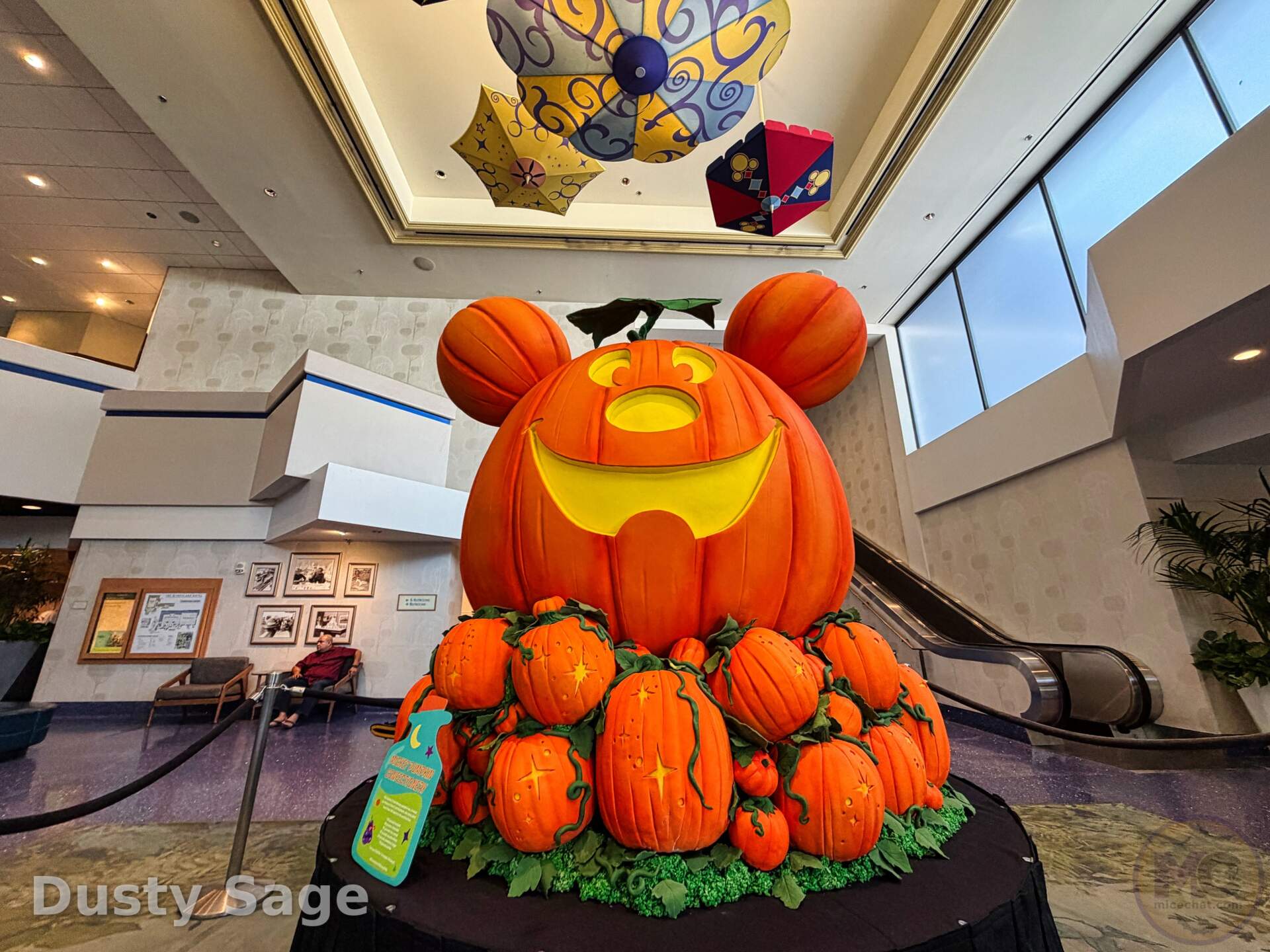 Confectionery Mickey pumpkin display at the Disneyland Hotel