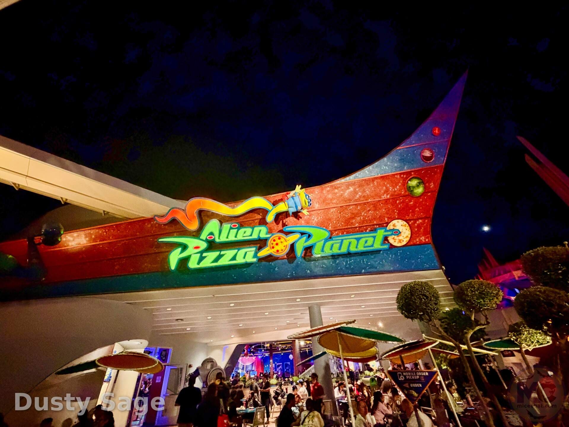 Alien Pizza Planet in Tomorrowland at Disneyland