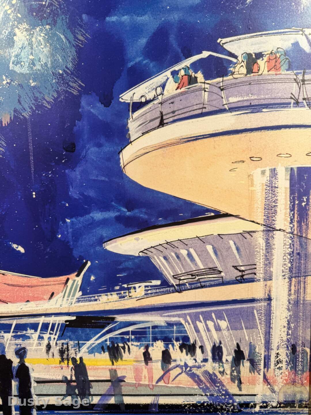 Concept art for the PeopleMover in Tomorrowland at Disneyland