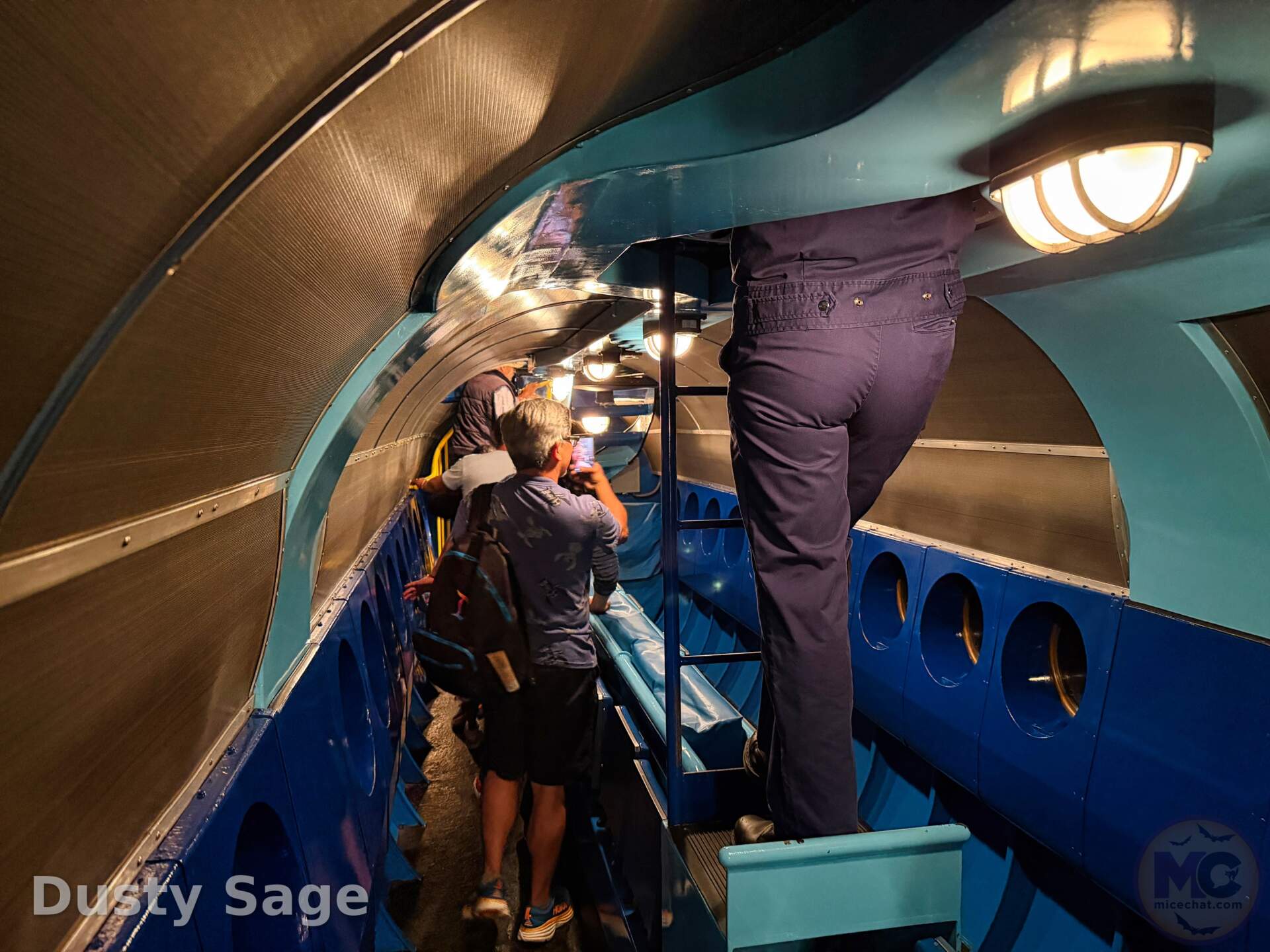 Interior of a submarine on the Finding Nemo Submarine Voyage at Disneyland