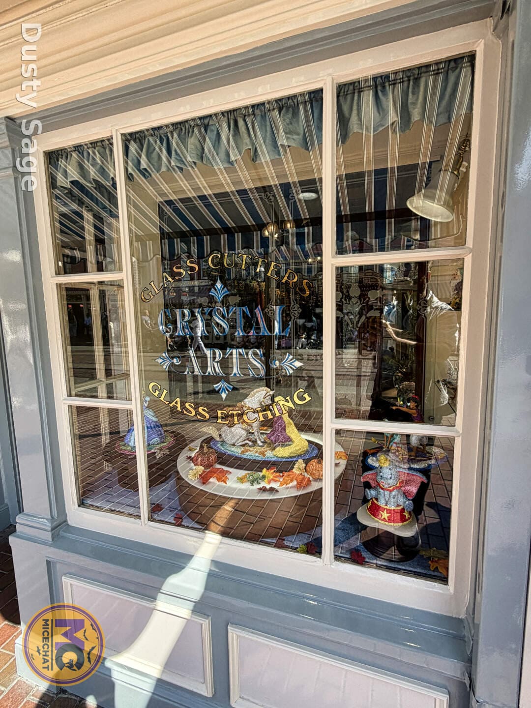 Crystal Arts shop window on Main Street U.S.A. where the $300,000 crystal castle once stood