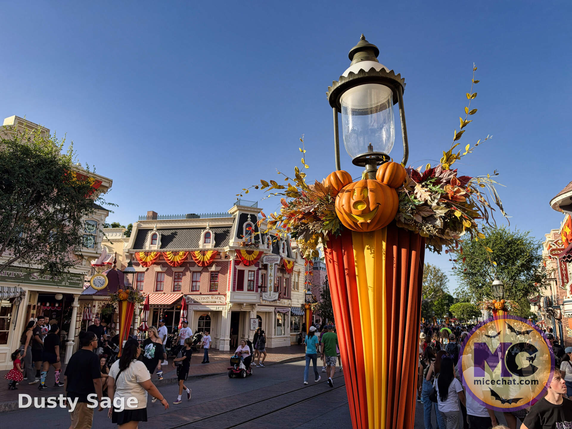 Halloween decor on Main Street USA
