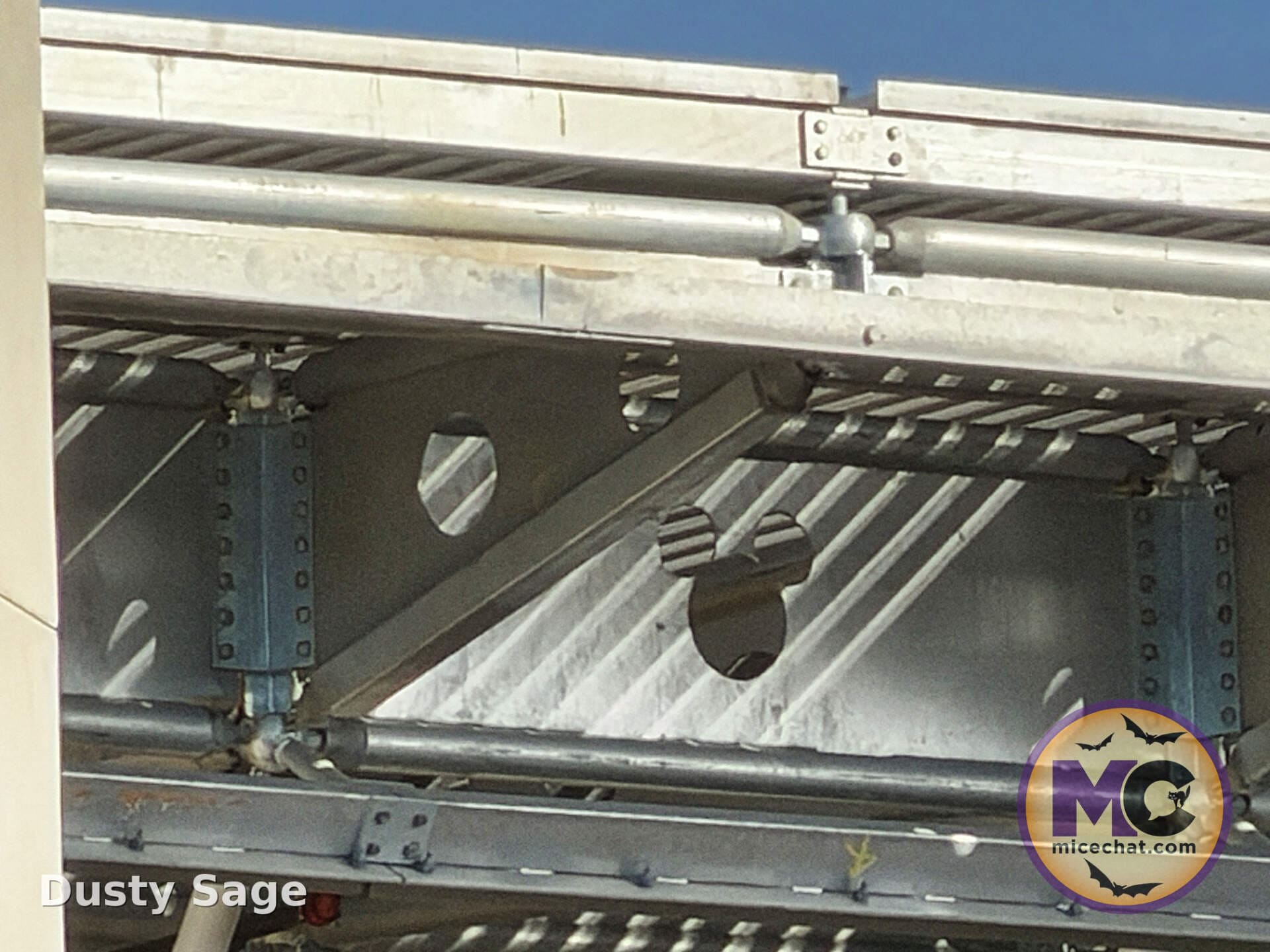 Hidden Mickey spotted in the Avengers Campus steel beams