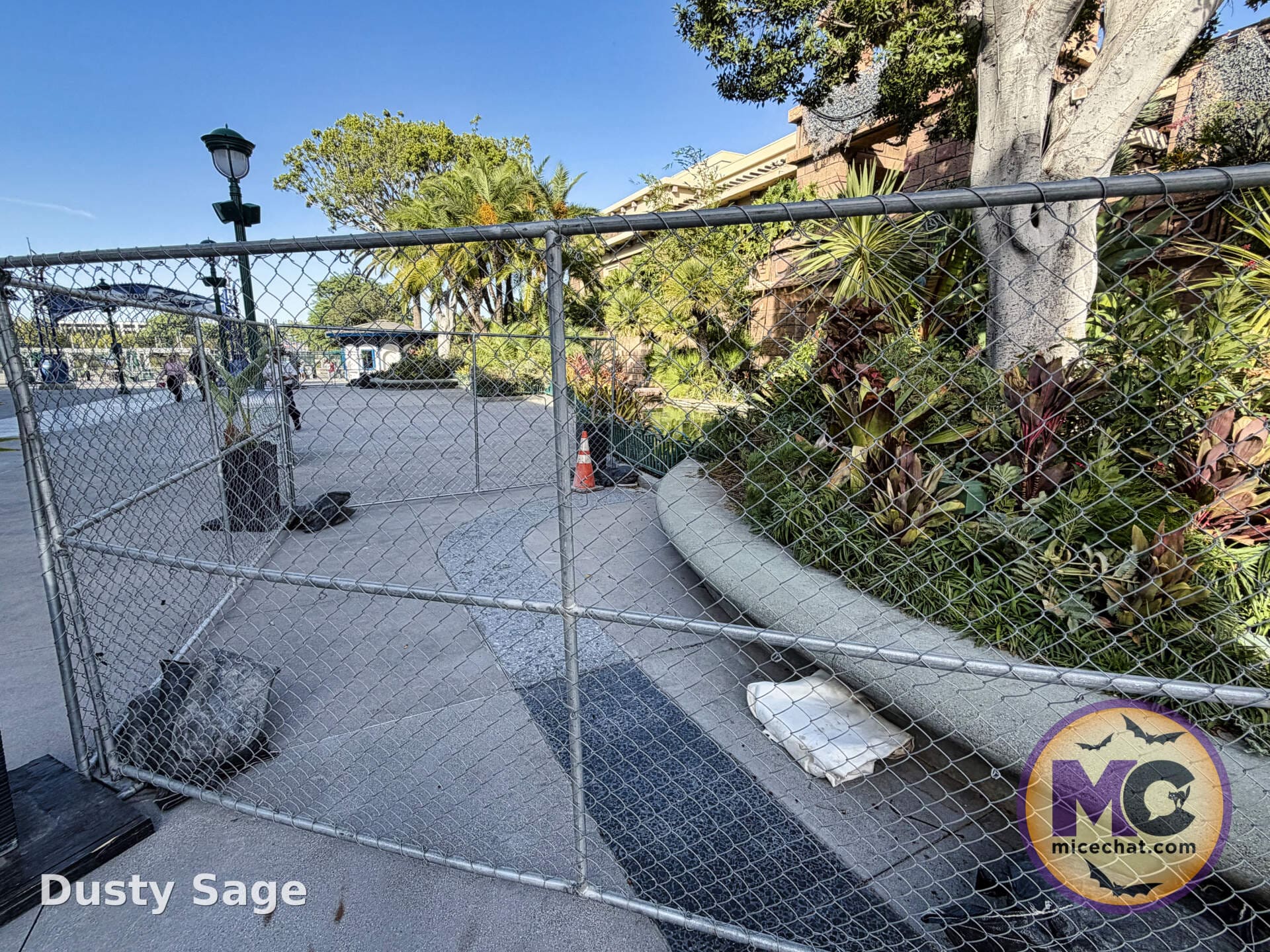 Fresh concrete pavement where the Earl of Sandwich trailer once stood