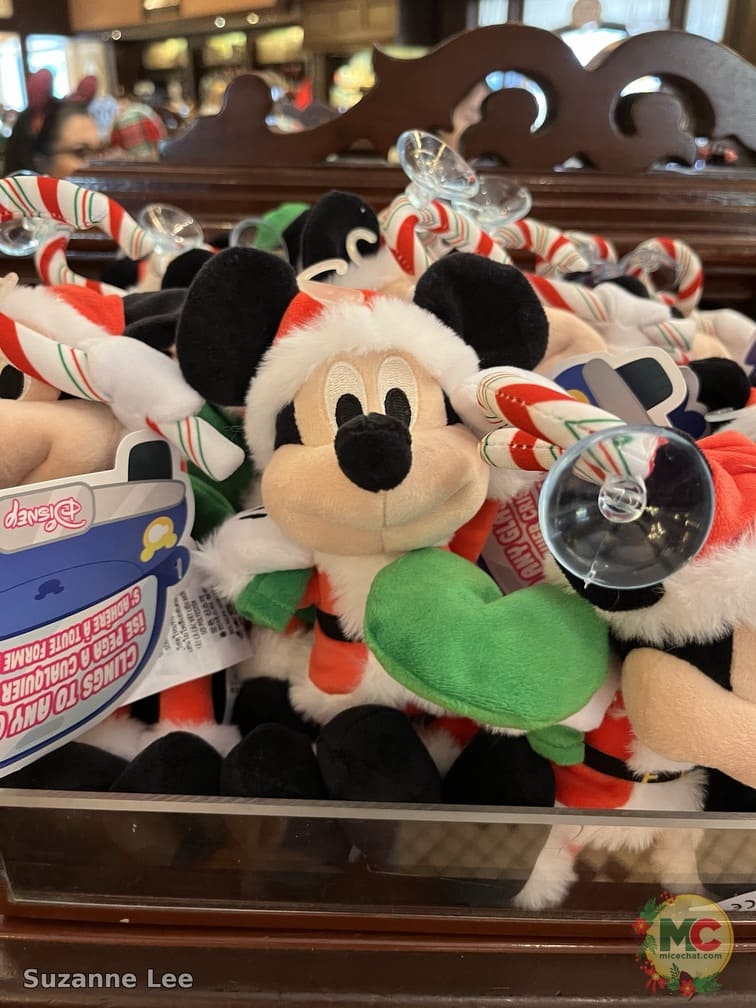 Mickey plush with candy cane and green heart
