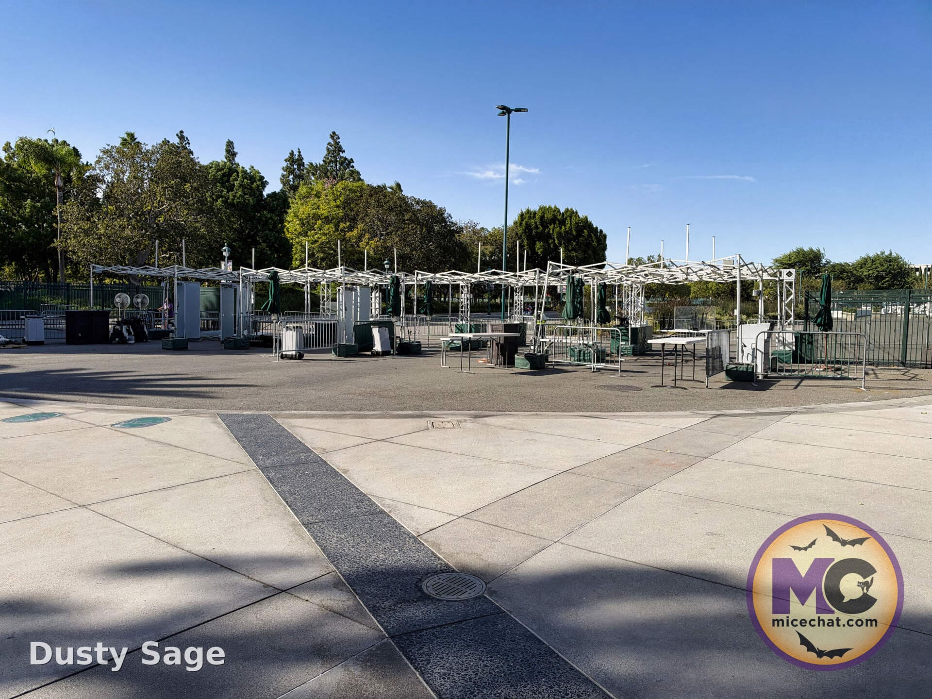 Closed west side Downtown Disney security checkpoint